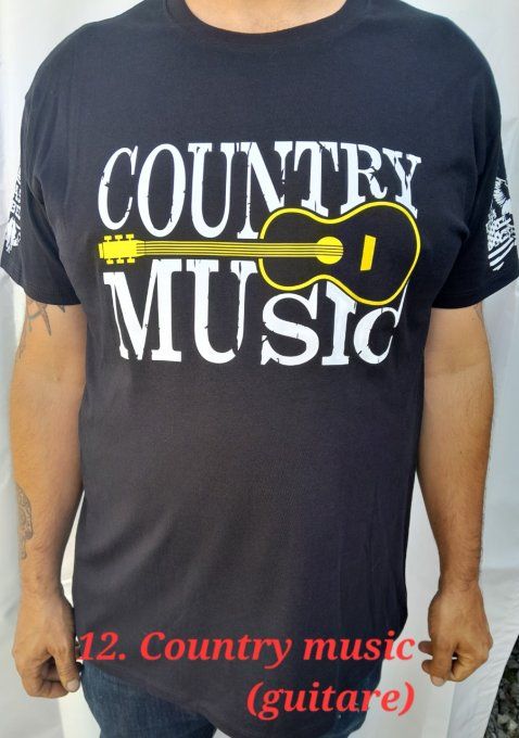 Tee-Shirt     --"Country Music"-- (guitare jaune)
