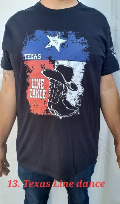 Tee-Shirt --" Texas & Line Dance (Paire de botte & Chapeau)"--