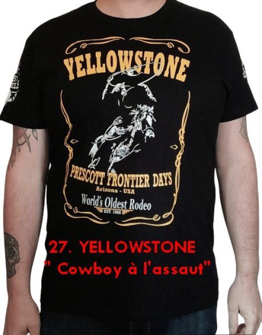 Tee - Shirt -- " Yellowstone (cowboy à lasso) "--