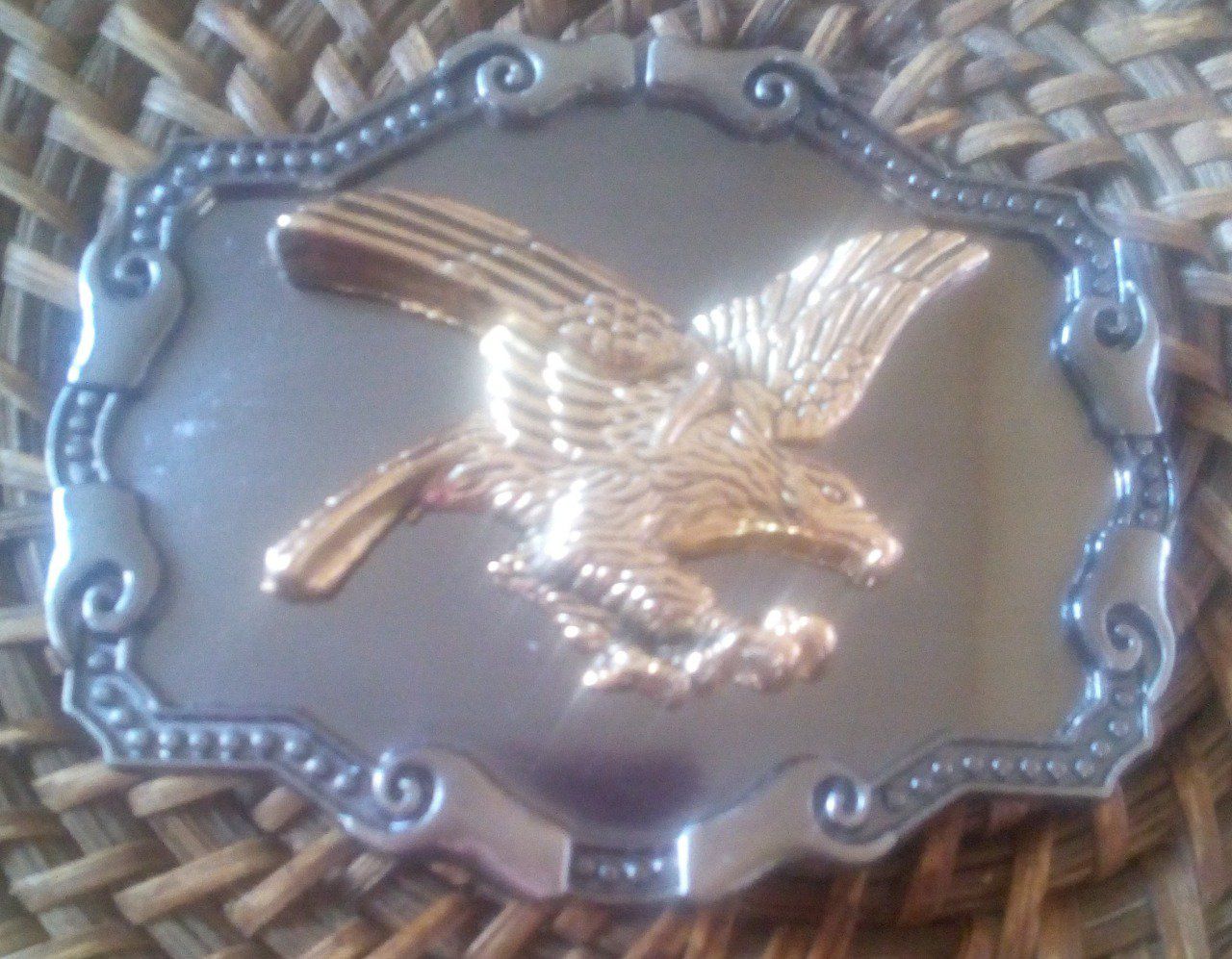 Boucle De Ceinture Western à Motif Aigle - Zamac/métal, 40mm - Vintage (25+ Ans)