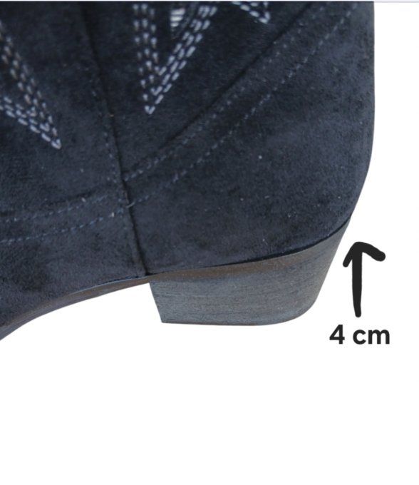 Botte façon daim noir à motifs