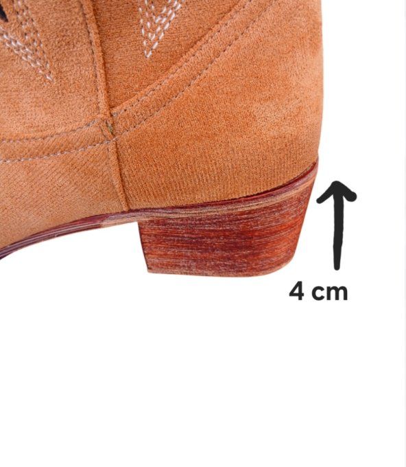 Botte façon daim  marron à motifs