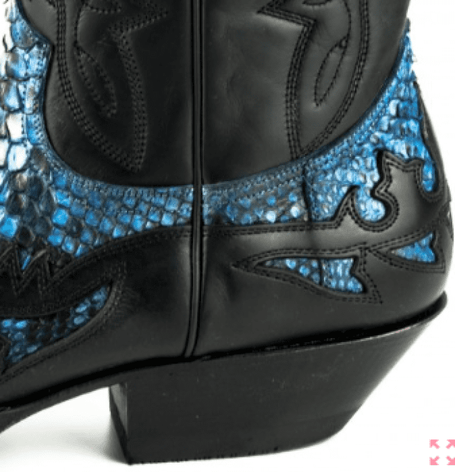 Bottes Crazy old negro bar piton azul