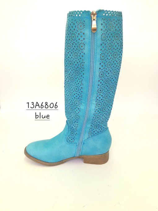 Botte haute bleu ajourés