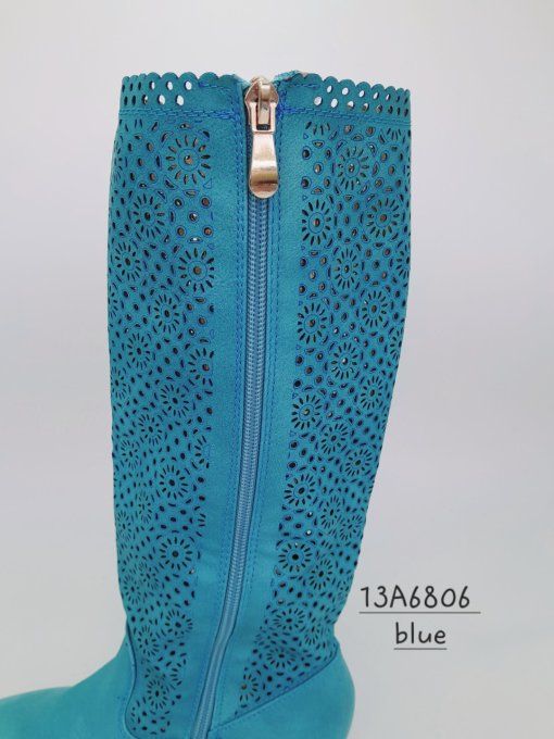 Botte haute bleu ajourés
