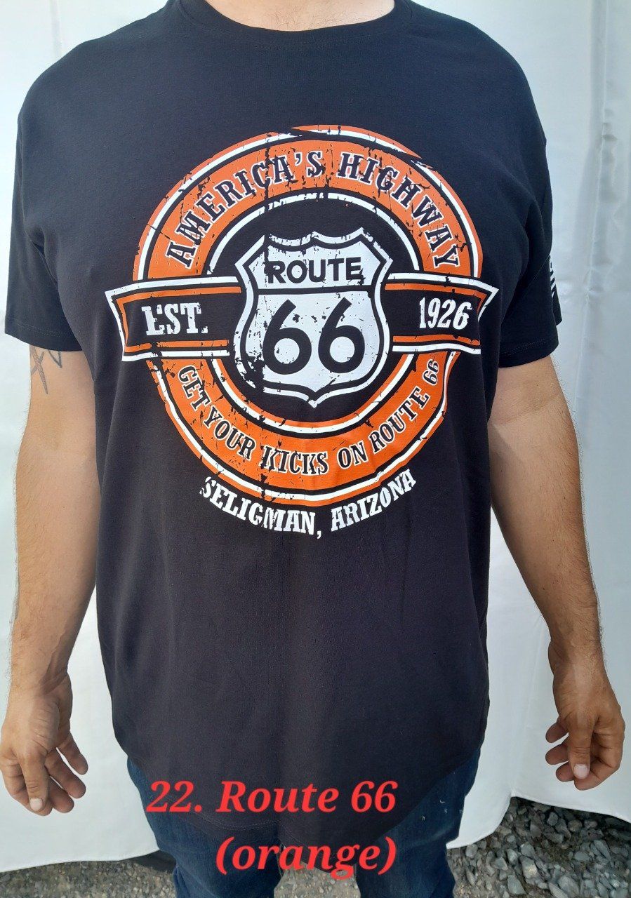 Tee-Shirt      --"America's Highway"-- Route 66 (orange)