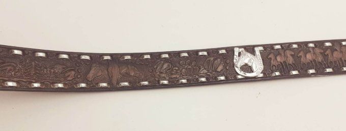 Ceinture marron "Chevaux "