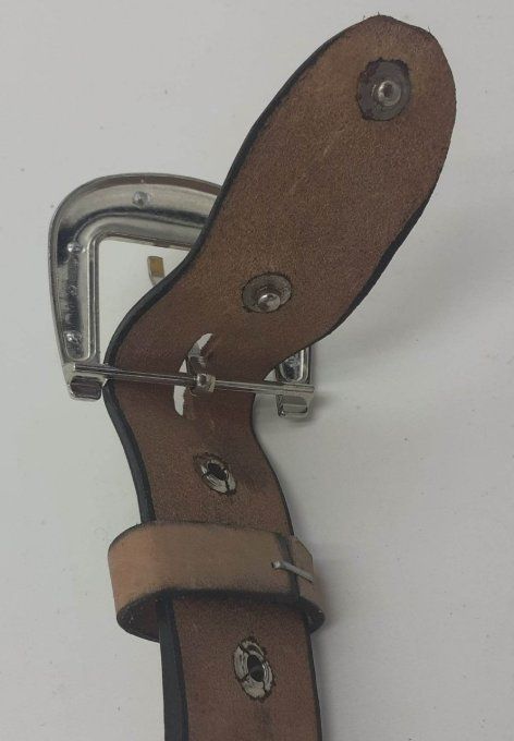 Ceinture marron aigles noir / blanc