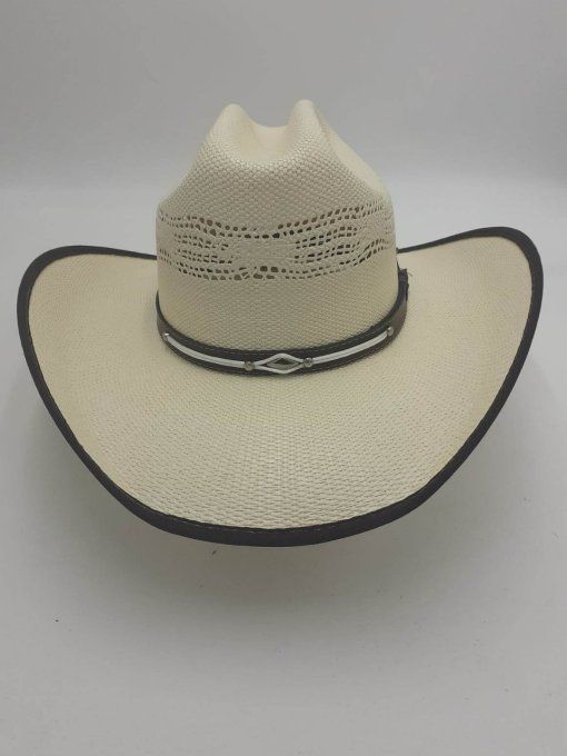 Chapeau catalan beige liseré marron