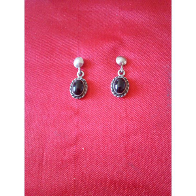 Boucle d'oreilles ronde noir