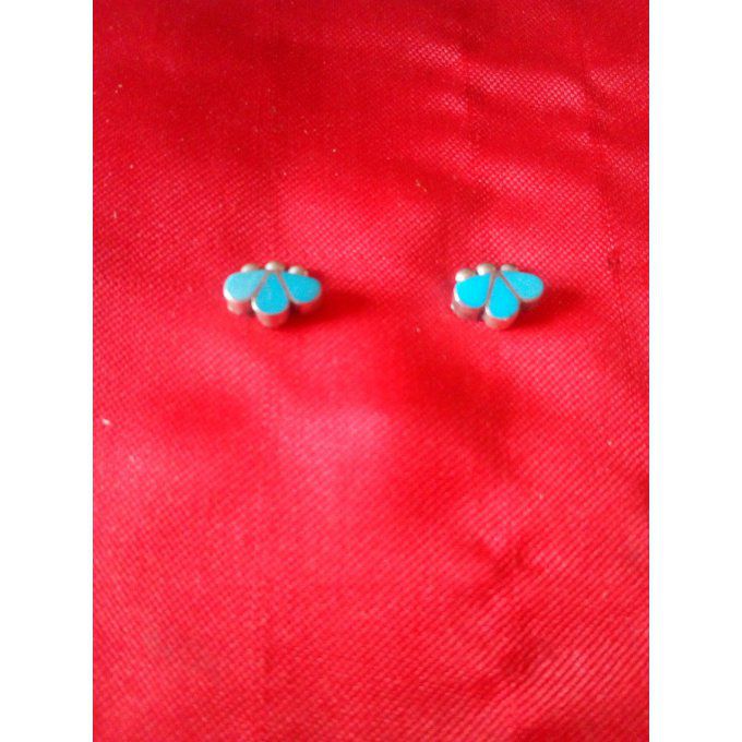 Boucles d'oreilles gouttes bleu