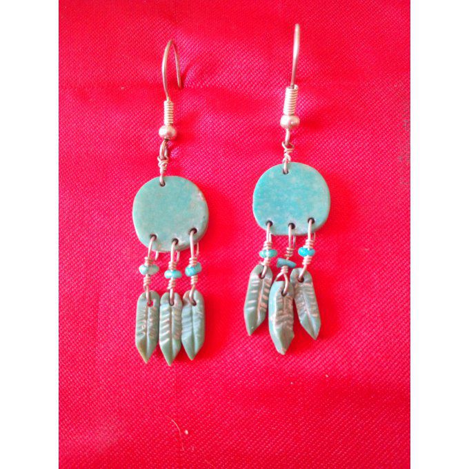 Boucle d'oreilles capteur bleu