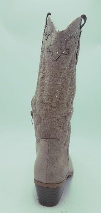 Botte taupe à strass