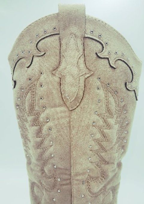 Botte taupe à strass