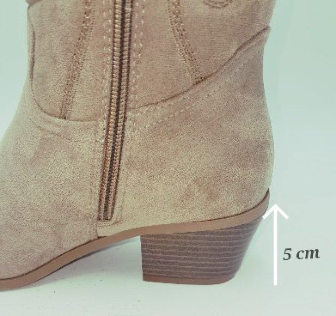Botte taupe à strass