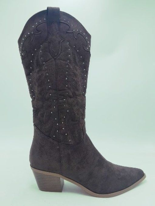 Botte marron à strass