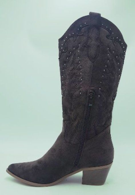 Botte marron à strass