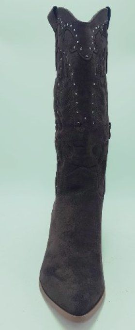 Botte marron à strass