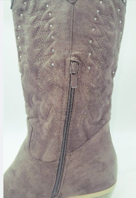 Botte marron à strass