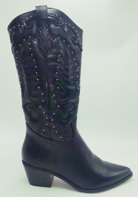 Botte noir à strass