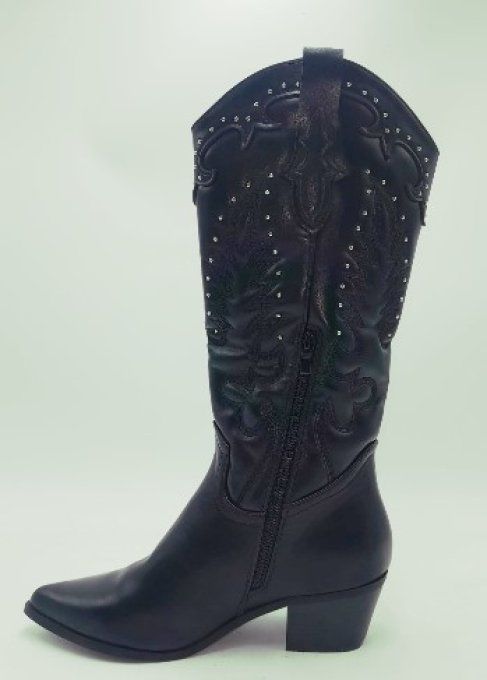 Botte noir à strass