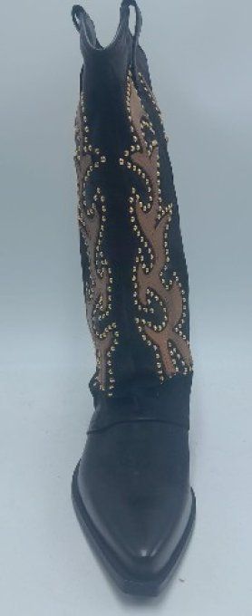 Botte Flemme marron cloutés