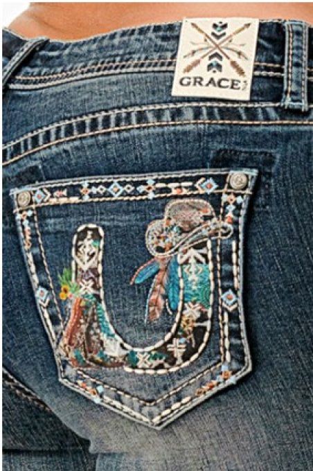 " Jeans Fer à cheval -Cowboys - "