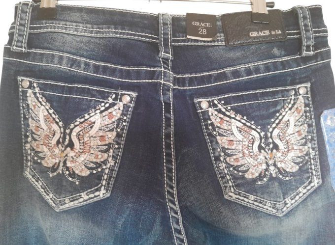 " Jeans Ailes marron "