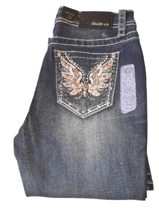" Jeans Ailes marron "