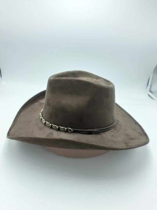 Hat " peau de pêche " classic marron.f