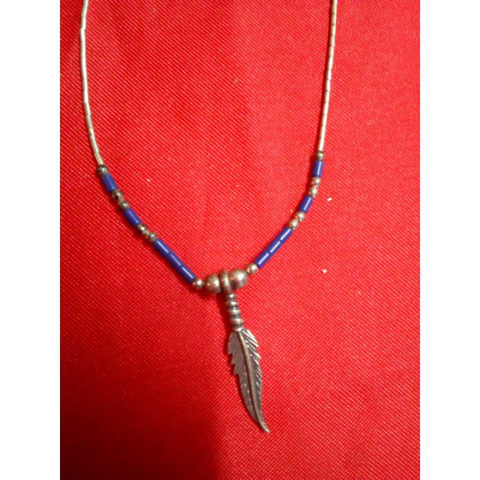 Collier plume en argent