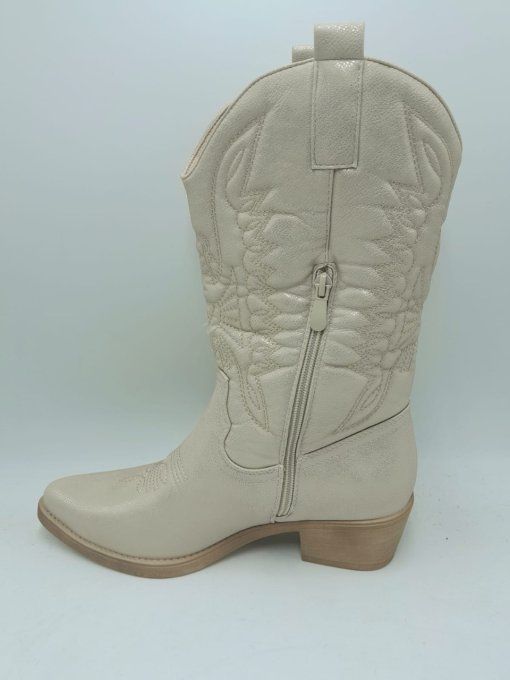 Botte beige brillante or