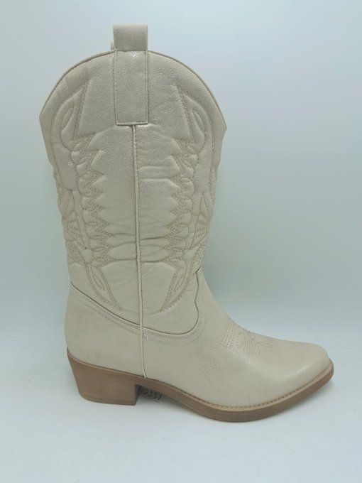 Botte beige brillante or