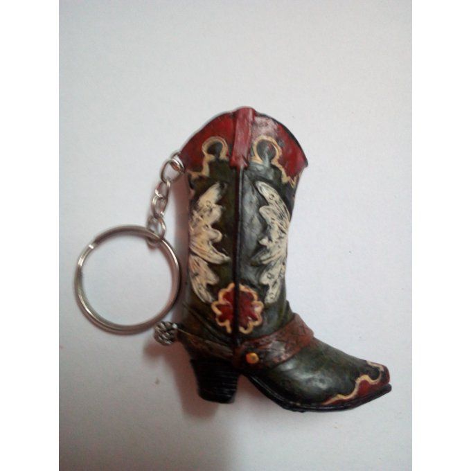 Porte clé botte noir
