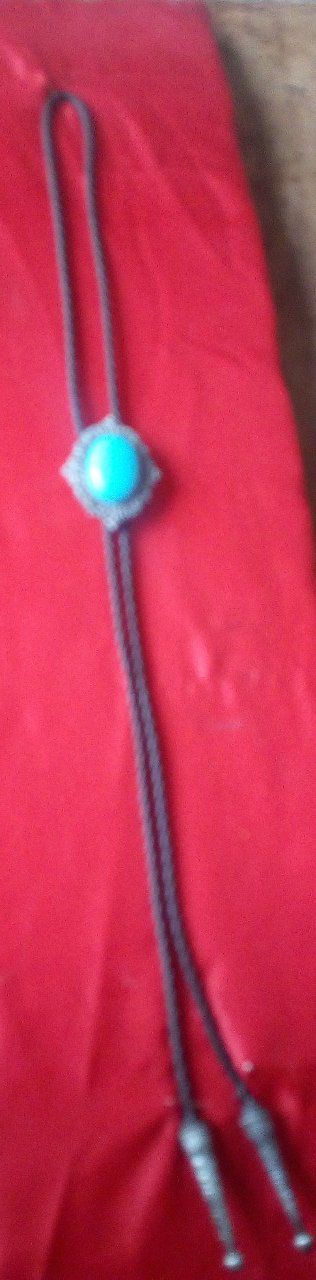Cravate bolotie pierre couleur bleu turquoise