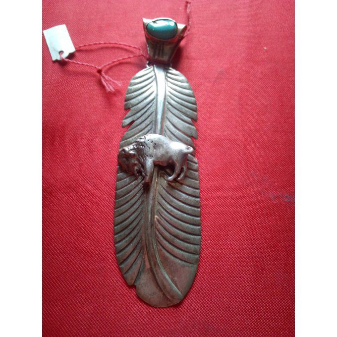 Pendentif Plume-Bison GM