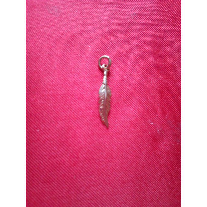 Pendentif plume en vermeille