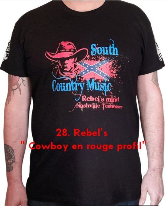 Tee - shirt " -- Rebel's cowboy rouge -- "