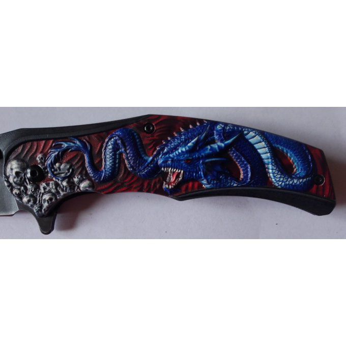 Couteau dragon bleu