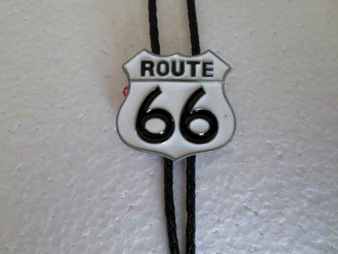 Cravate bolotie blanc Route 66