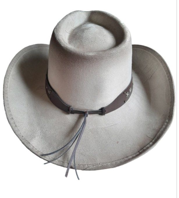 Hat " Peau de pêche " taupe