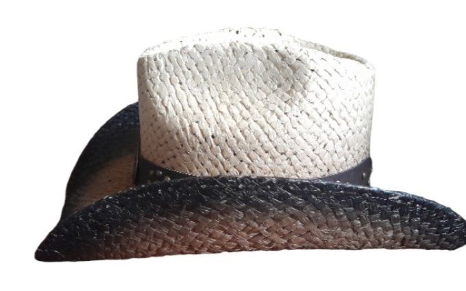 Chapeau bicolore pastille bleu