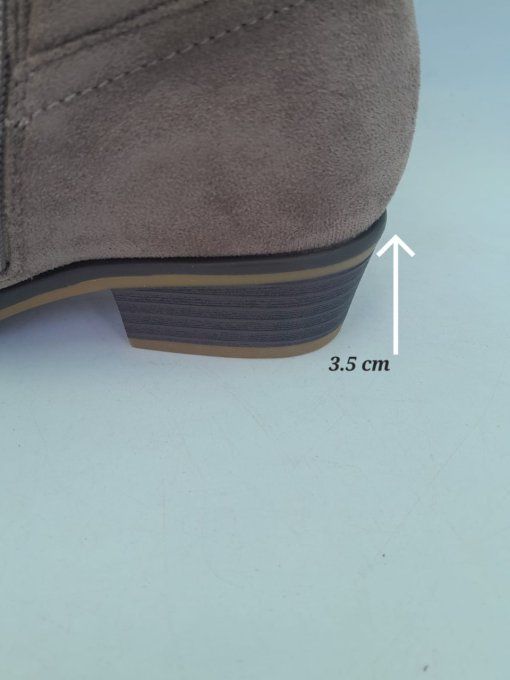 Botte façon daim gris foncé