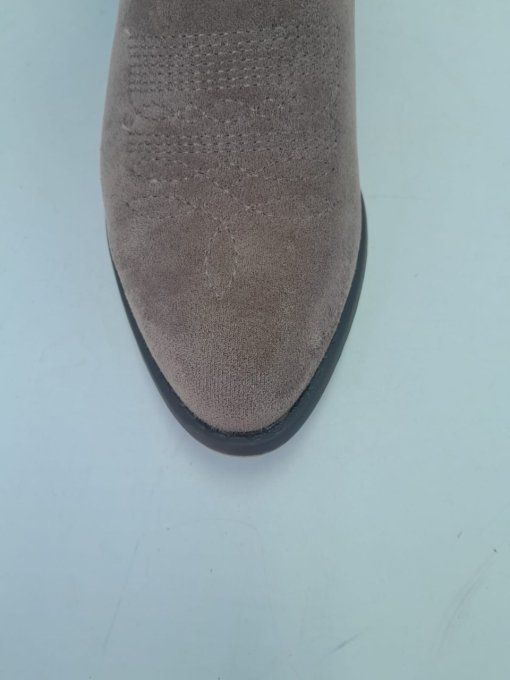 Botte façon daim gris foncé
