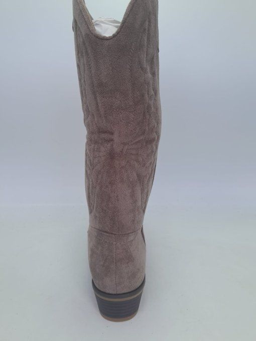 Botte façon daim gris foncé