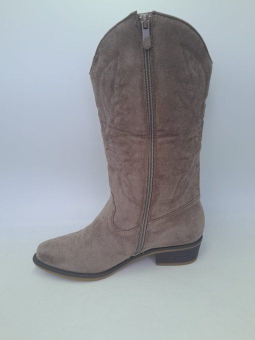 Botte façon daim gris foncé