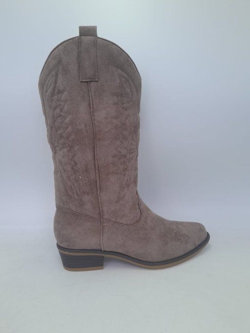 Botte façon daim gris foncé