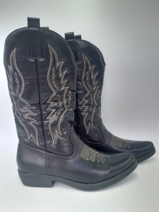 Botte noir flemme dorée