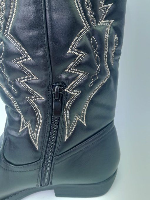 Botte noir flemme dorée