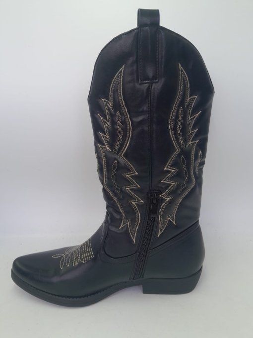 Botte noir flemme dorée